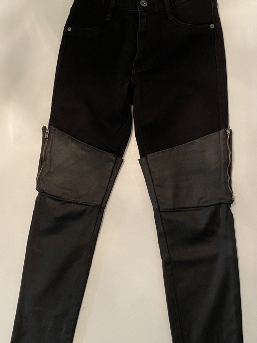 James Jeans Black Skinny Jeans with Paneled Knee Detail